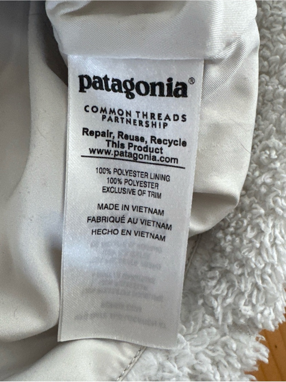Patagonia Fleece Jacket Womens Small White Los Gatos Full Zip Sherpa Lined - Picture 9 of 16